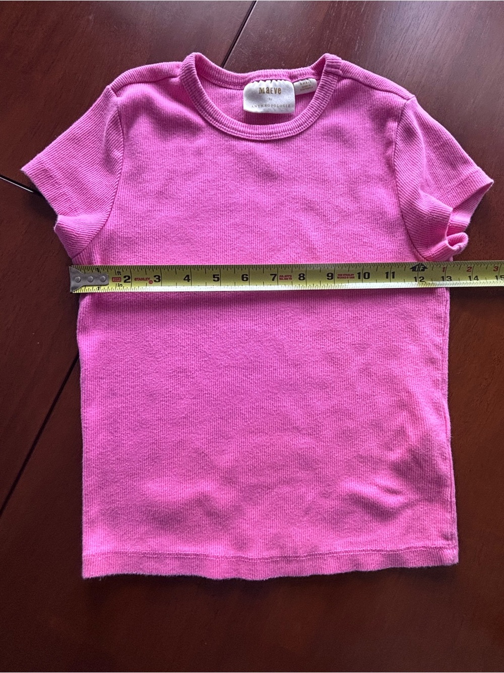 Maeve Ribbed Knit Tee Size Small - Picture 6 of 9